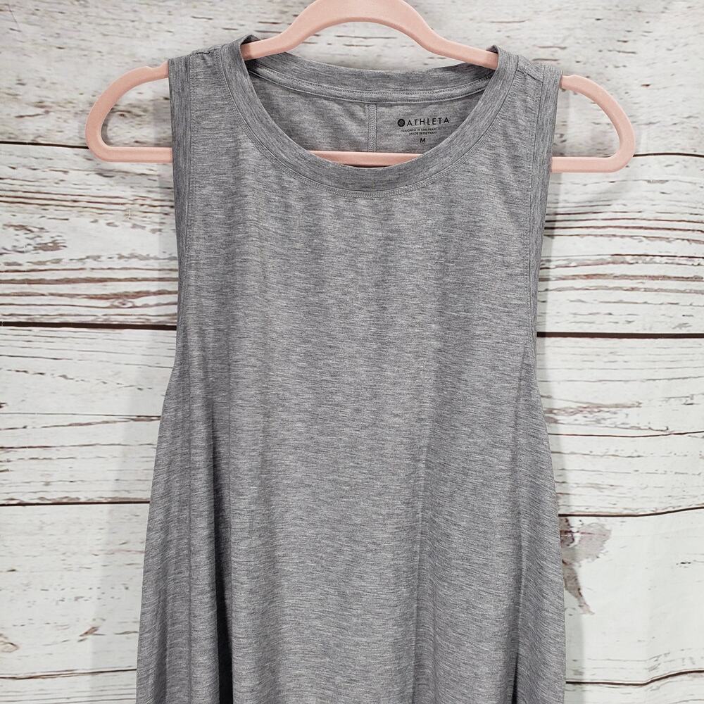 Athleta Women's Gray High Low Hem Sleeveless Tank Top Size Medium - Picture 3 of 10